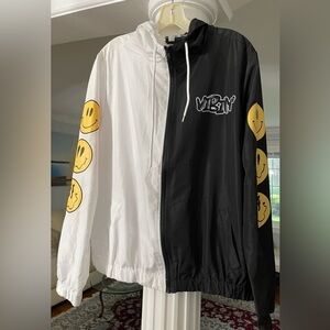 Orange Kiss Vibin men’s Hoodie Jacket / windbreaker with two side pockets , zip